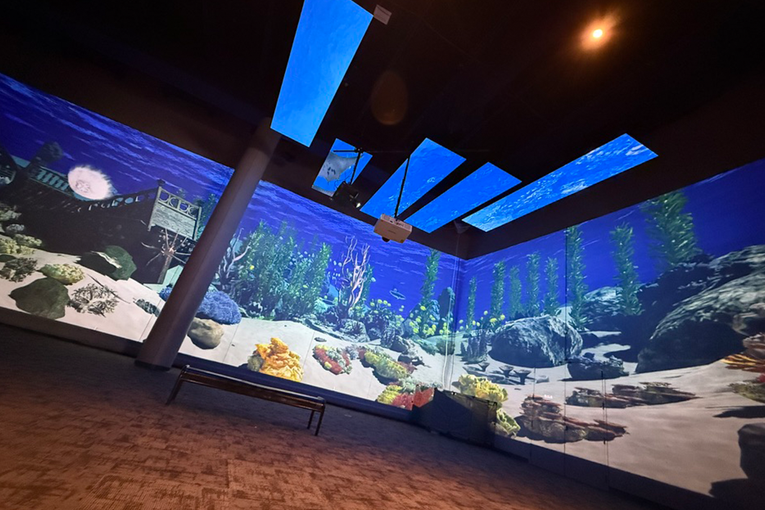 The whole simulation loops every hour with nighttime and daytime features.