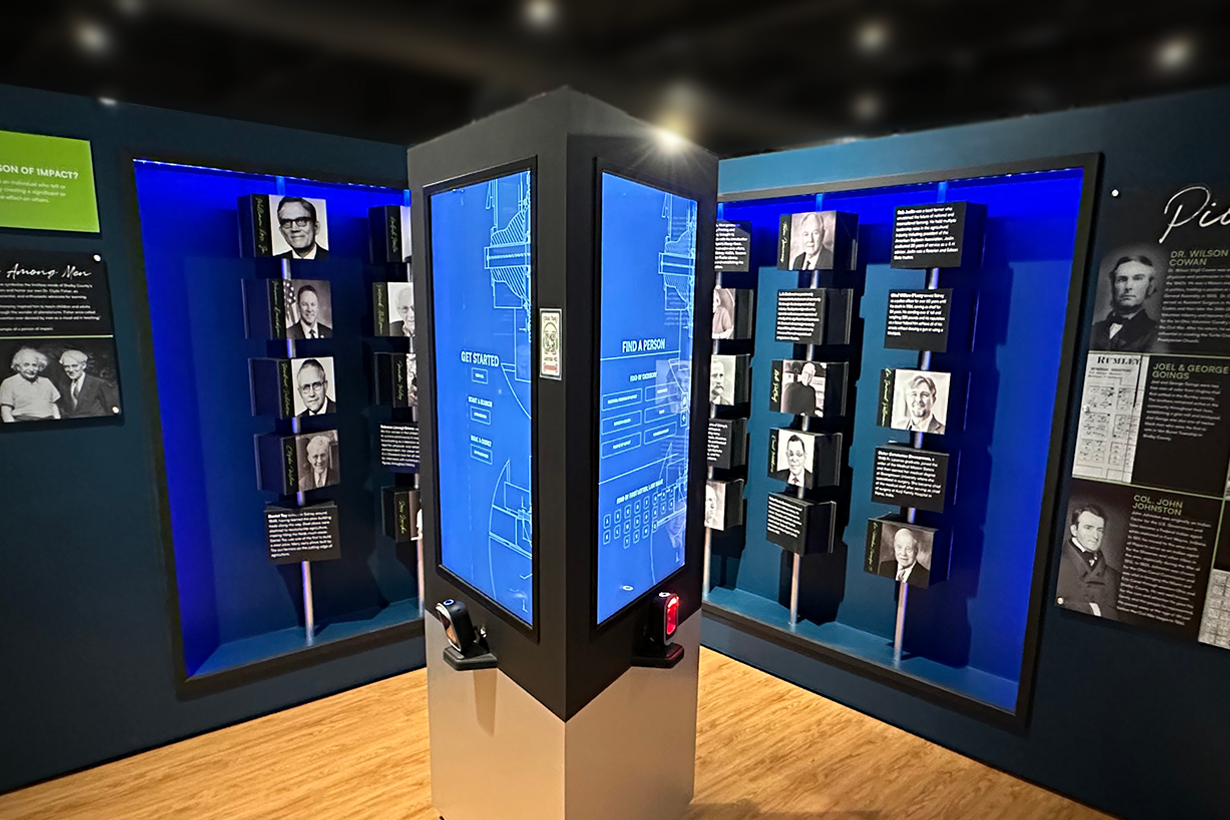 Engage with key figures on our tactile spinner wall or use the digital people archive kiosks to learn more.